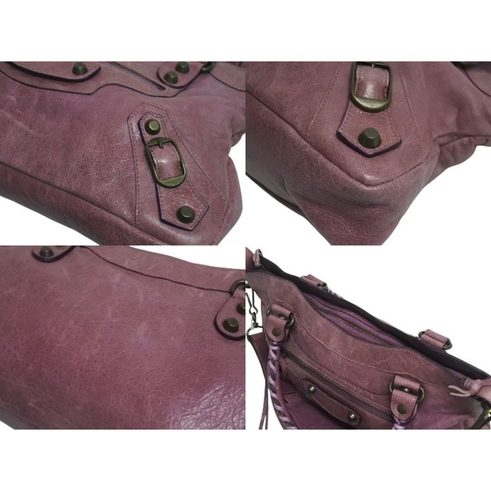 Balenciaga Shoulder Leather Purple Handbag First The Bag - Picture 7 of 10